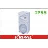 China White IP55 13A Weatherproof Switch Socket 3 Flat Electrical Outlet wholesale