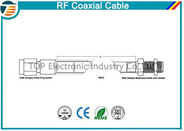 SMA の女性の隔壁コネクターへの RG36 RF の同軸ケーブル SMA の男性プラグ