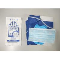 China Doctor Disposable Surgical Drapes And Gowns SMS / SPP Non Woven With Face Mask on sale