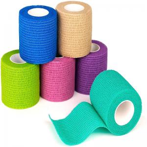 25mm 50mm First Aid Self Adhesive Sports Tape Wrist Ankle Colored Self Adhesive Bandage Roll