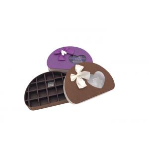 Lovely Half Round Chocolate Box With Ribbon Bows And Clear Window , Purple