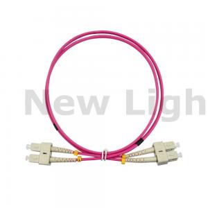 China 3 Meters SC - SC Multimode Fiber Optic Cable Patch Cord Duplex With Clip OM4 cable supplier