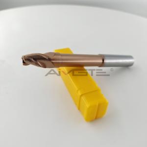 China 3 Flute Copper Coated Carbide End Mill Oxidation Resistant For High Speed Machining wholesale