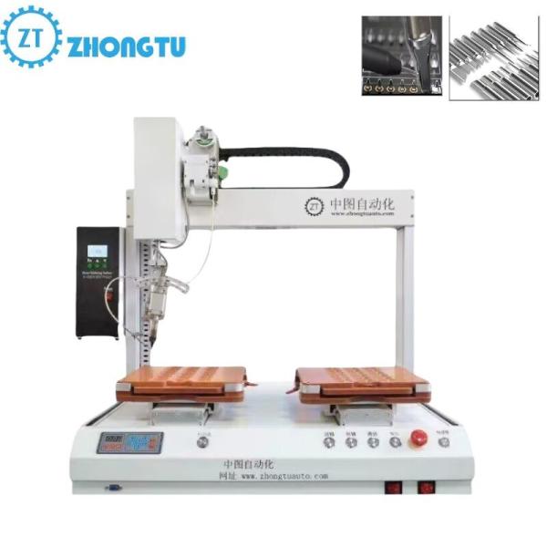 Equipo de máquina de soldadura automática de escritorio Zhongtu con estaciones duales para soldadura de PCB