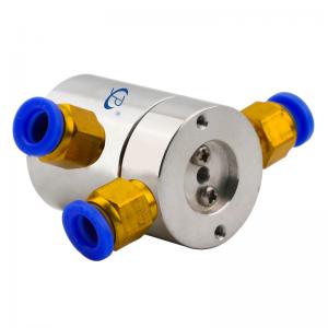 China 0.1N.M Low Torque Slip Ring 2 Channels Pneumatic Rotary Joint Routing Compressed Air supplier