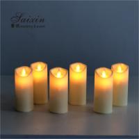 China Cheap event decoration plastic battery operated moving flame led  pillar  candles on sale