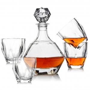 LFGB Certified Crystal Glass Set Whiskey Decanter Set High Quality Glass Stopper