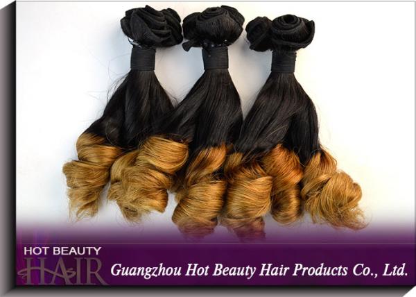 Grade 7A Colored Human Hair Extensions , Spring Curl Virgin Brazilian Hair OEM