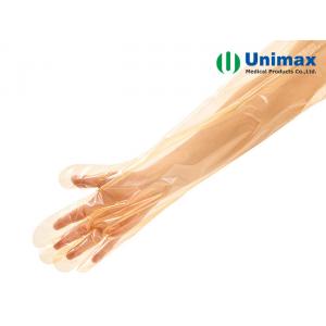 Orange UNIMAX Long Veterinary Gloves Disposable