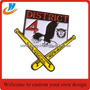 China badge pin factory specialized in metal baseball pin badge with custom design