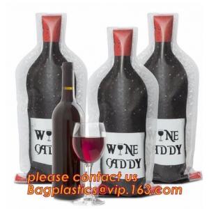 China Zip sealed liquor bubble bags bottle protector Travelling liquor bubble sleeves air wine bubble bags Zipped bottom plast supplier