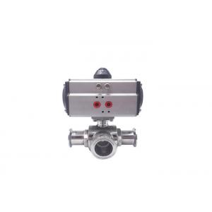 China 4 Sanitary 3-Way Sanitary Ball Valve  T - Port Tri - Clamp Pneumatic Ball Valve supplier