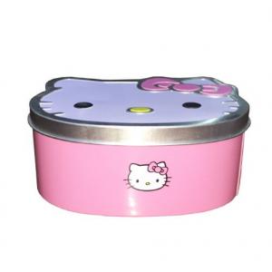 Vintage Hello Kitty Empty Cookie Tins Customized Embossing Lid Metal Tin Jar