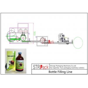 Veterinary Medicine Liquid Bottle Filling Line / Bottle Liquid Filling Machine Line