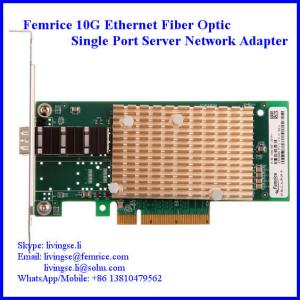 Femrice 10 Gigabit Ethernet Fiber Optic Adapter, Single Port Server Network Interface Cards, 1xSFP+ Network Adapter