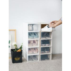 10 Pairs Plastic Shoe Box Organizer Clear Stackable Small Shoe Drawer