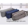 Wholesale Men Vintage Zipper Cosmetic Bag Leather Wash Cotton Canvas Makeup Bag