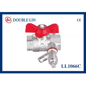 China Female X Female CE 1/2 Brass Ball Valves With Drain Cock supplier