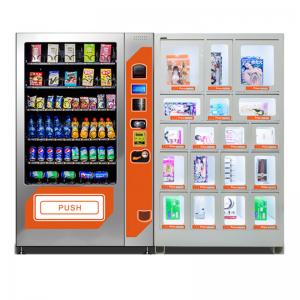 Self Service Snack Drinks Combo Vending Machine With Lockers Large Capacity