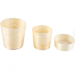 China 3CM Wooden Disposable Dessert Cups Outdoor Biodegradable Coffee Mug supplier