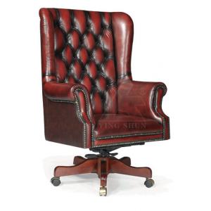 luxury antique classic solid wood chesterfield swivel executive chair