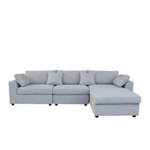 Four Pieces Fabric Modular Lounge Foam Padded Sectional Upholstered Couch