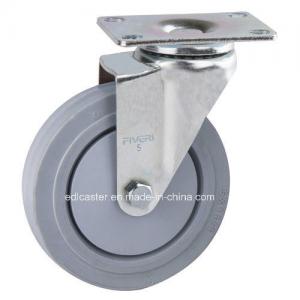 China Fiveri 5 135kg Plate Swivel TPR Caster 5205-736 Zinc Plated and Thickness 3.5mm supplier