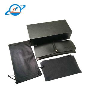 Customized Logo PU Glasses Case Set Eyewear Case Accessories Black