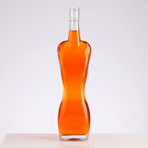 Glass Collar 500ml 50cl Woman Body Shape Whisky Spirits Rum Bottle with Tamper Evident Cap