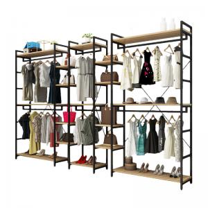 Commercial  Metal Display Fixture Heavy Duty Retail Shelving Apparel Rack Display Clothes Rail