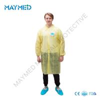 Collar PP Polypropylene Visitor Disposable Lab Coats Workwear With Zipper