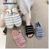 China 1D0005 Outdoor Winter Lady Fluffy Fur Sliders Slipper wholesale