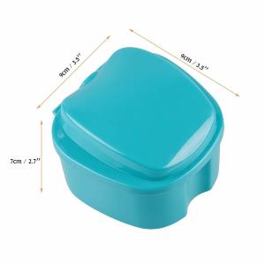 China Portable Storage Denture Bath Case With Strainer , Travel False Teeth Holder Custom Color wholesale