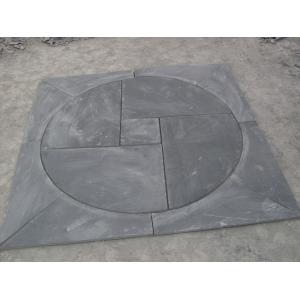 China Piedra de pavimentación negra de la pizarra de la decoración de la piedra del piso de la plaza del modelo del cuadrado del medallón de la pizarra supplier