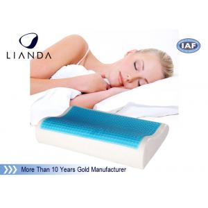 China Wave shape Cooling gel memory foam pillow / adult king size cool gel pillow supplier