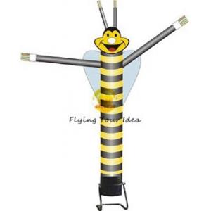 Advertising Single Leg Inflatable Air Dancer 6M , Yellow Bee Sky Dancer For Fair