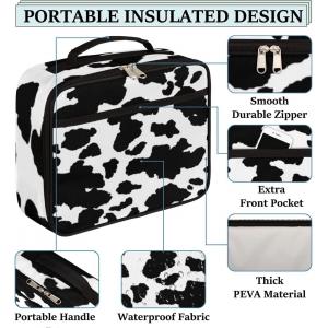 Multi Functional Waterproof Fabric Cow Printed Lunch Bag With Handle