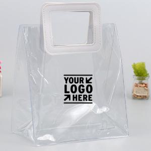 China PVC Clear Gift Handbag Custom Logo Imprint Transparent PVC Tote Bag Hot Giftaway Products supplier