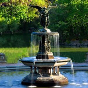 BLVE Bronze Angel Statue Pool Water Fountain Large Outdoor Sculptures Garden Fountains Decorative