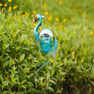 Outdoor Metal Solar Birds Ornaments Waterproof Solar Powered Ornaments