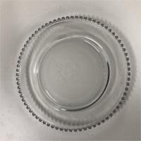 China Clear Glass Beaded Charger Plates Wedding Event Gold Silver 32cm/27cm/21cm on sale