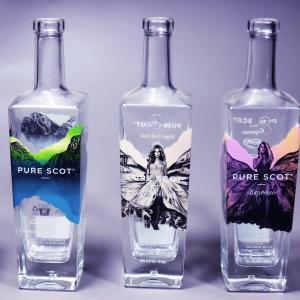 China 750ml Liquor Bottles With Debossed Embossed Lettering Logo wholesale