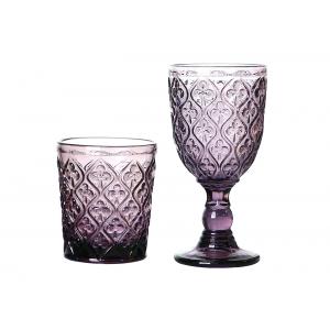 Hand Pressed Vintage 270ml 17cm Crystal Wine Goblet,  Solid Colored Drinking Glasses  For Bar