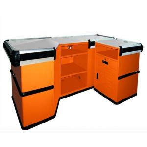 Metallic Used Supermarket Checkout Counter / Cash Register Counter With Rust Free Material