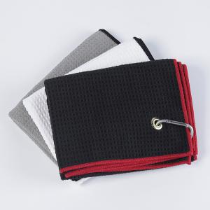 China Easy Carrying Black Microfiber Golf Towel Microfiber Waffle Weave Microfiber Towels supplier