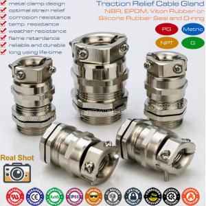 Waterproof IP68 Metal Cable Gland PG7~PG48 / M12~M64 with Strain Reliever (Clamping Device)