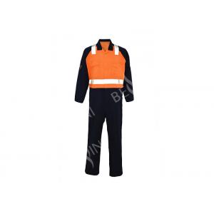 China Orange Navy Reflective Safety Wear , Industrial Safety Clothing Australian Size / Design supplier