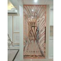 China Mirror Rose Gold Metal Room Divider 200x300mm Laser Cutting on sale
