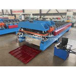 Colored Steel Glazed Tile Roll Forming Machine , Durable Roll Form Machine