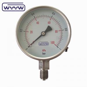 4" All Stainless Steel Pressure Gauge Dial 0-100bar 100mm SS304 Dry Oxygen Manometer